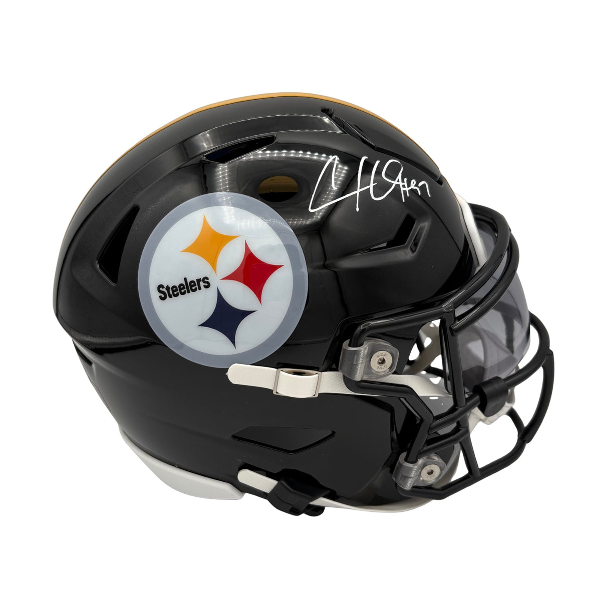 center helmet football Cameron Heyward Signed Pittsburgh Steelers Black Speedflex MIDI Helmet — TSEShop