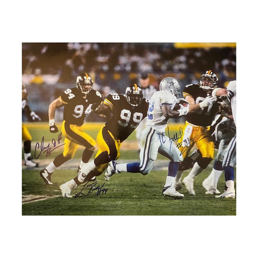 Chad Brown, Levon Kirkland and Kevin Greene Triple Signed 16x20 Photo
