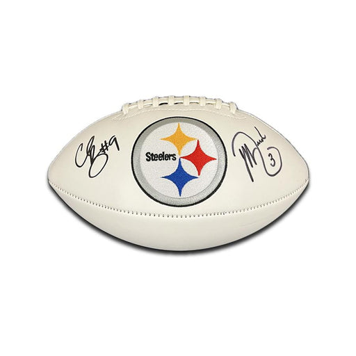 Chris Boswell and Jeff Reed Dual Signed Pittsburgh Steelers White Logo Football