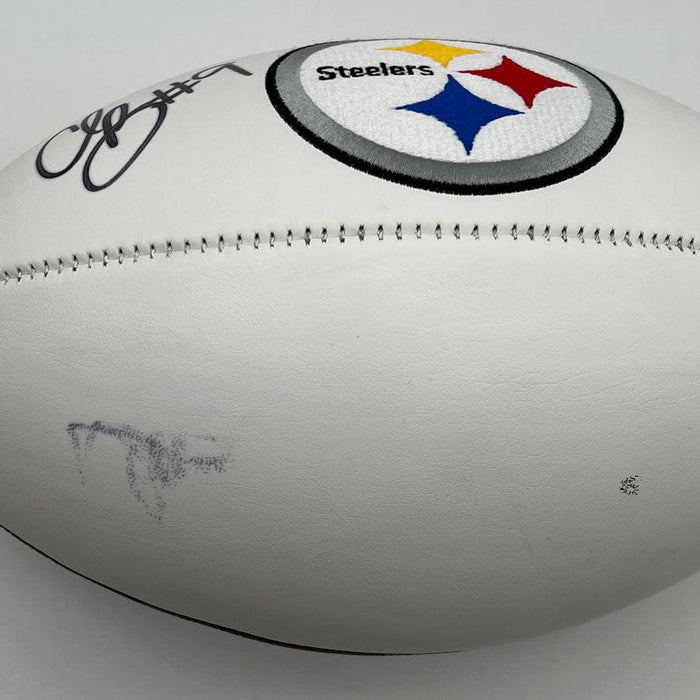 Chris Boswell Signed Pittsburgh Steelers White Logo Football (Damaged)
