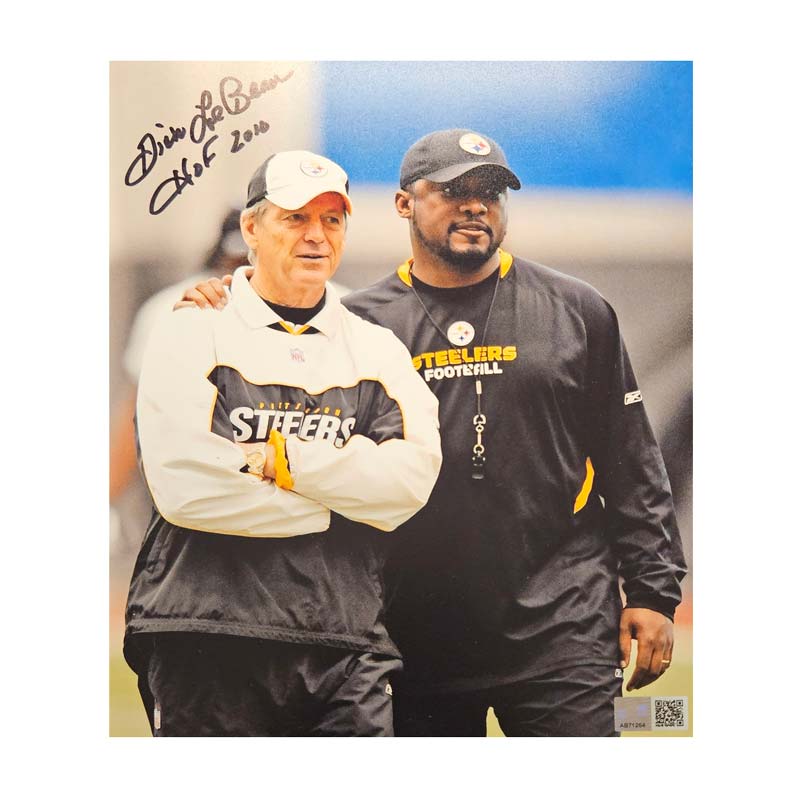 Coach Dick Lebeau Signed Standing with Mike Tomlin 16x20 Photo Inscrib ...