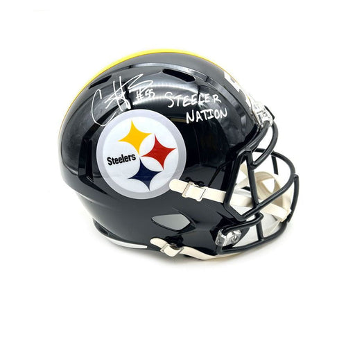 Cole Holcomb Autographed Pittsburgh Steelers Full Size Speed Replica Helmet with Free "Steeler Nation" Inscription