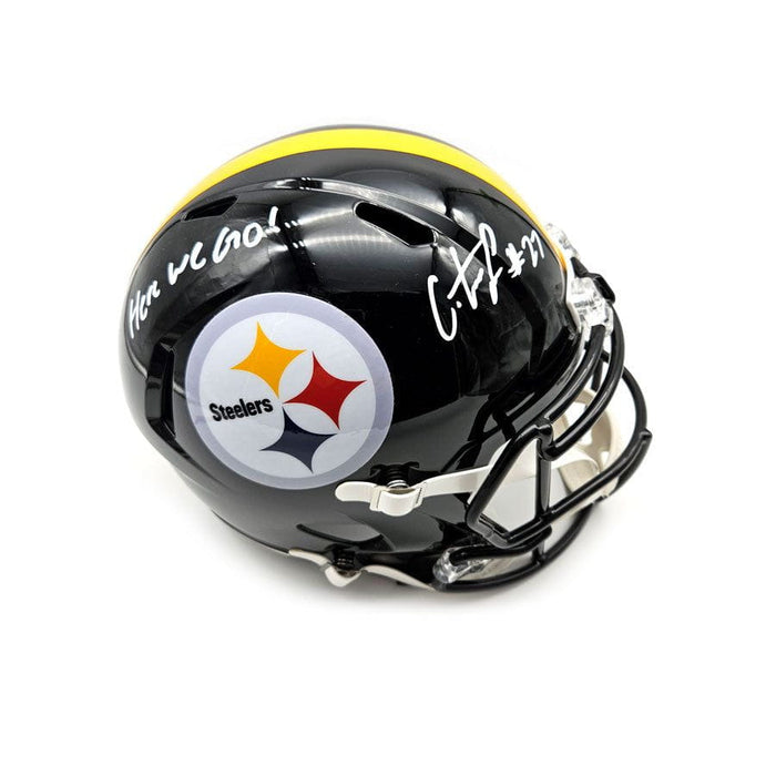 Cory Trice Signed Pittsburgh Steelers Full Size Speed Helmet with "Here We Go"