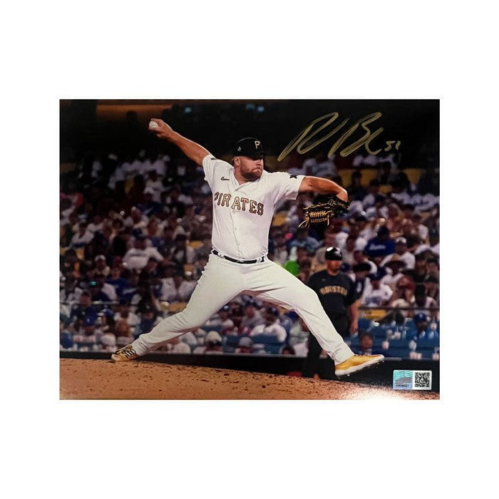 David Bednar Signed Pitching in All White 8x10 Photo