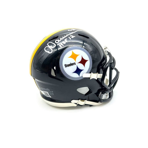Dermontti Dawson Autographed Pittsburgh Steelers Black Speed Mini Helmet with Free 'HOF 12'