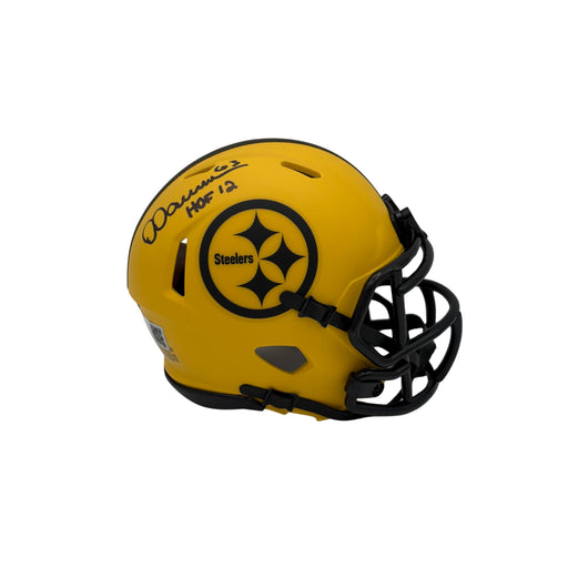 Dermontti Dawson Signed Pittsburgh Steelers RAVE Mini Helmet with HOF 12