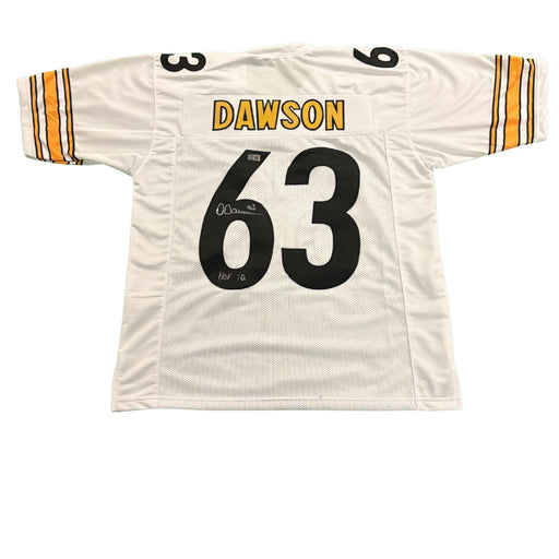 Dermontti Dawson Signed White Custom Jersey Inscribed 'HOF 12'