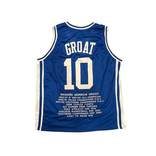 Dick Groat Unsigned Custom Blue STAT Basketball Jersey