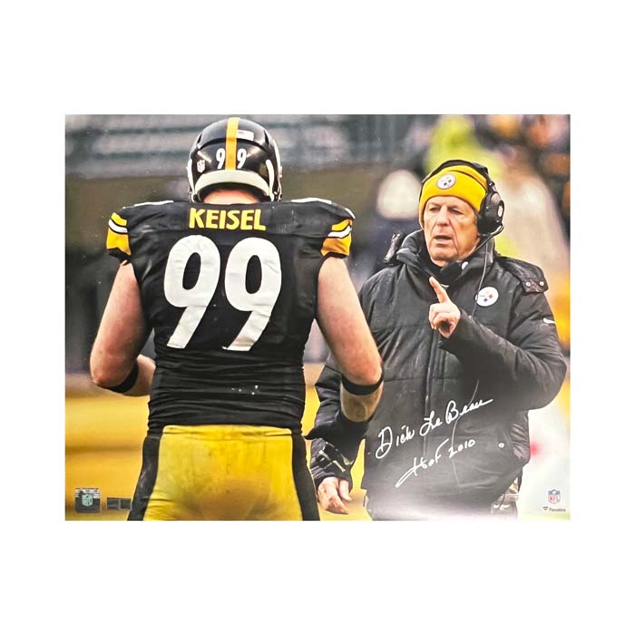 Dick Lebeau Signed 16x20 Photo with Brett Keisel Inscribed 'HOF