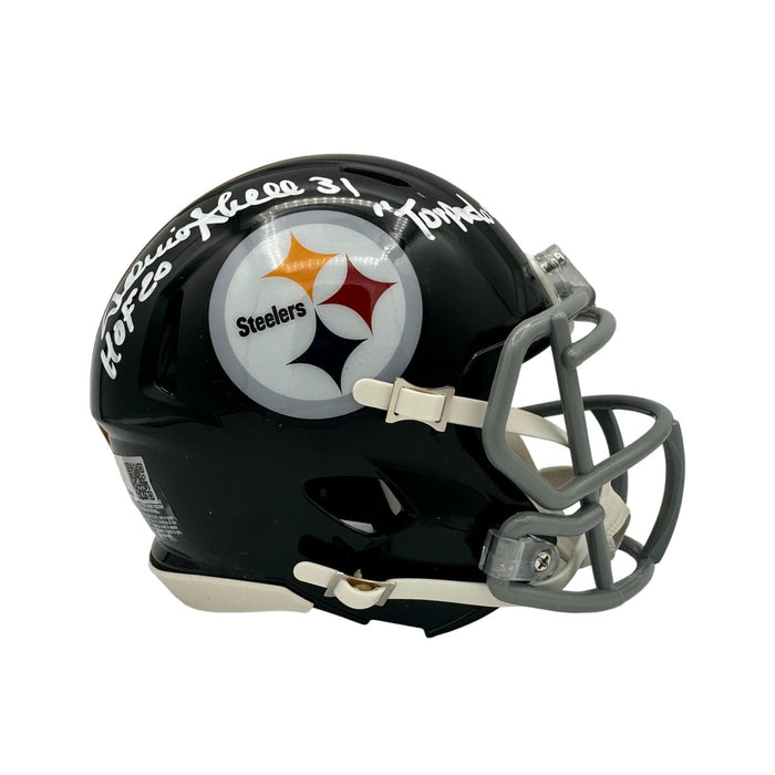 Donnie Shell Signed Pittsburgh Steelers Throwback Speed Mini Helmet with "HOF 20" & "Torpedo"