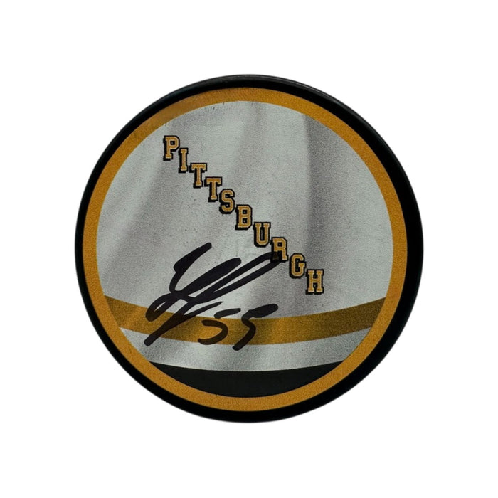 Egor Chinakhov Signed Pittsburgh Penguins Reverse Retro Puck