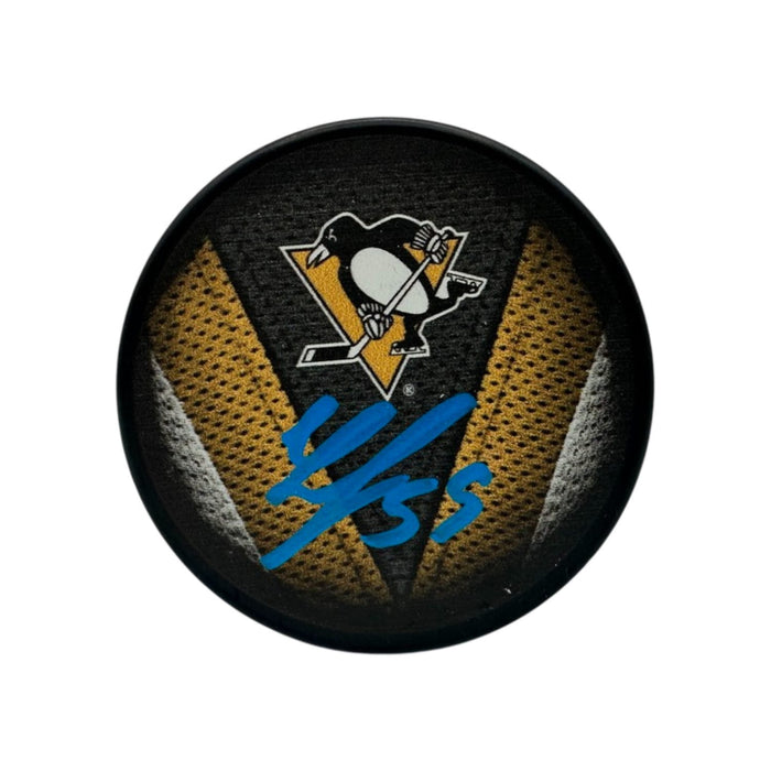 Egor Chinakhov Signed Pittsburgh Penguins Stitch Souvenir Hockey Puck