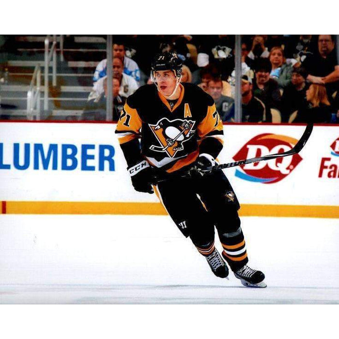 Pre-Sale: Evgeni Malkin Signed Skating Stick Up in Black Horizontal 8x10 Photo