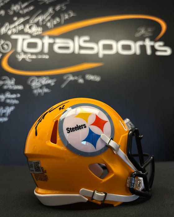 Facebook Auction: James Harrison Autographed 75th Anniversary Speed Mini Helmet