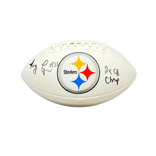 Frenchy Fuqua Autographed Pittsburgh Steelers White Logo Football with "2X SB Champs"