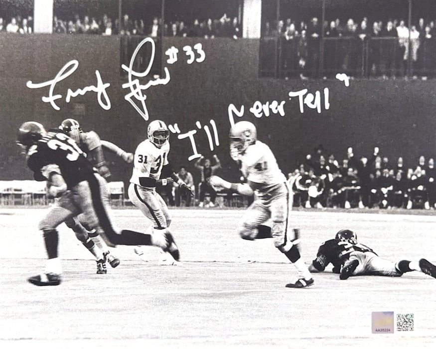 Frenchy Fuqua Signed Immaculate Reception Zoomed View 8x10 Photo with "I'll Never Tell"