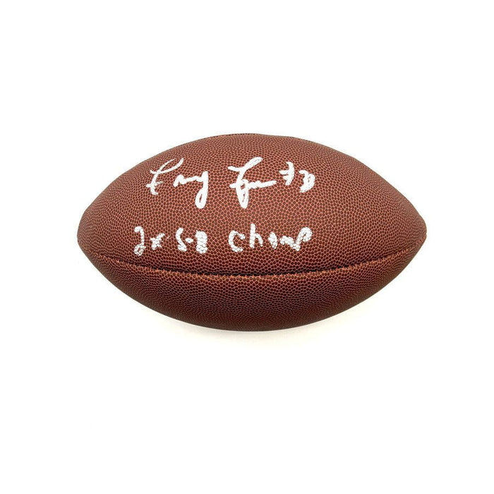 Frenchy Fuqua Signed Wilson Replica Football with '2X SB Champs' - DAMAGED