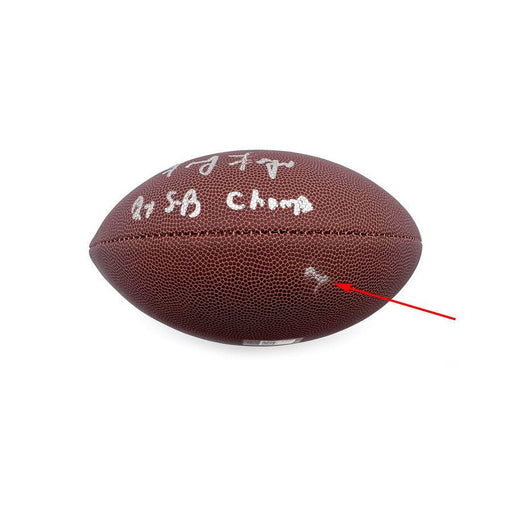 Frenchy Fuqua Signed Wilson Replica Football with '2X SB Champs' - DAMAGED