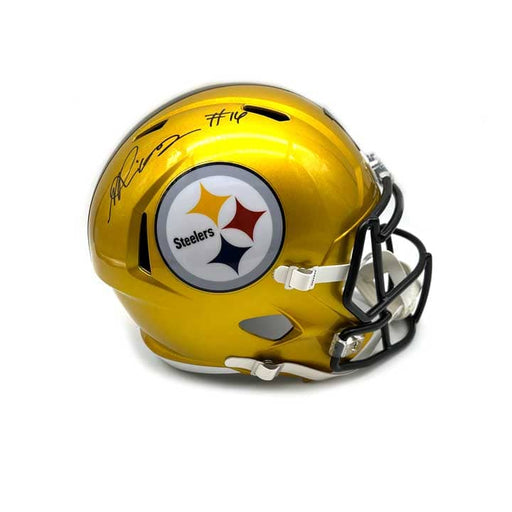 George Pickens Signed Pittsburgh Steelers Full Size Replica Flash Helmet (DAMAGED)