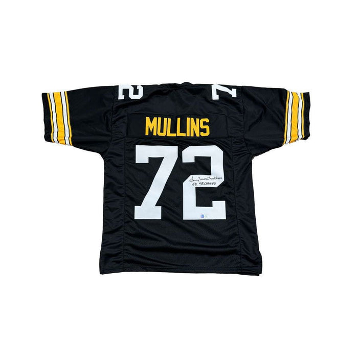 Gerry Mullins Signed Custom Black Football Jersey with "4X SB Champs"