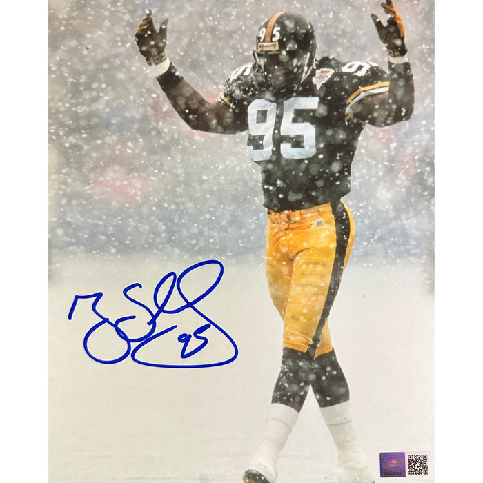 Greg Lloyd Signed Arms Up in Snow 8x10 Photo
