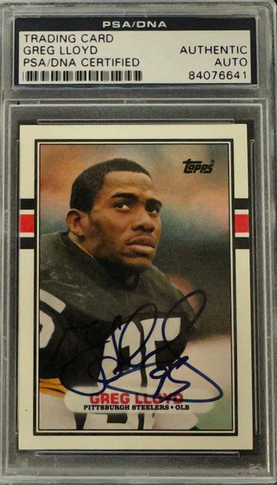 Greg Lloyd Signed Topps Player Card Slabbed By PSA/DNA