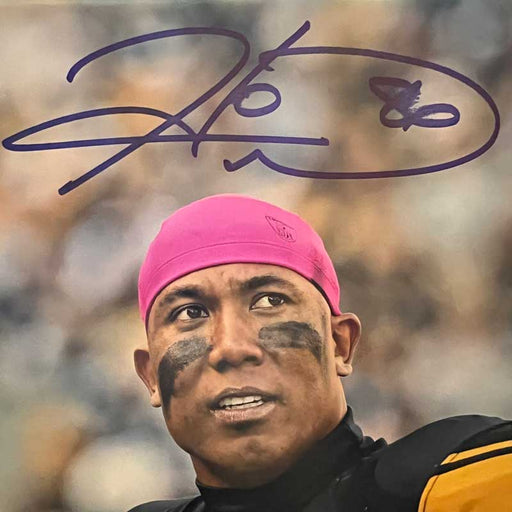 Hines Ward (in Pink Beanie) Signed with Ben Roethlisberger Photo - DAMAGED 1