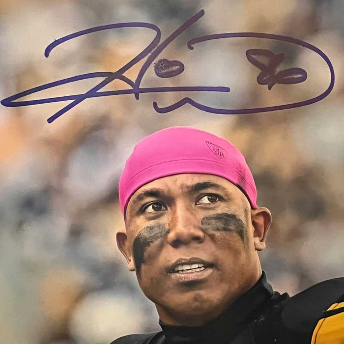 Hines Ward (in Pink Beanie) Signed with Ben Roethlisberger Photo - DAMAGED 2