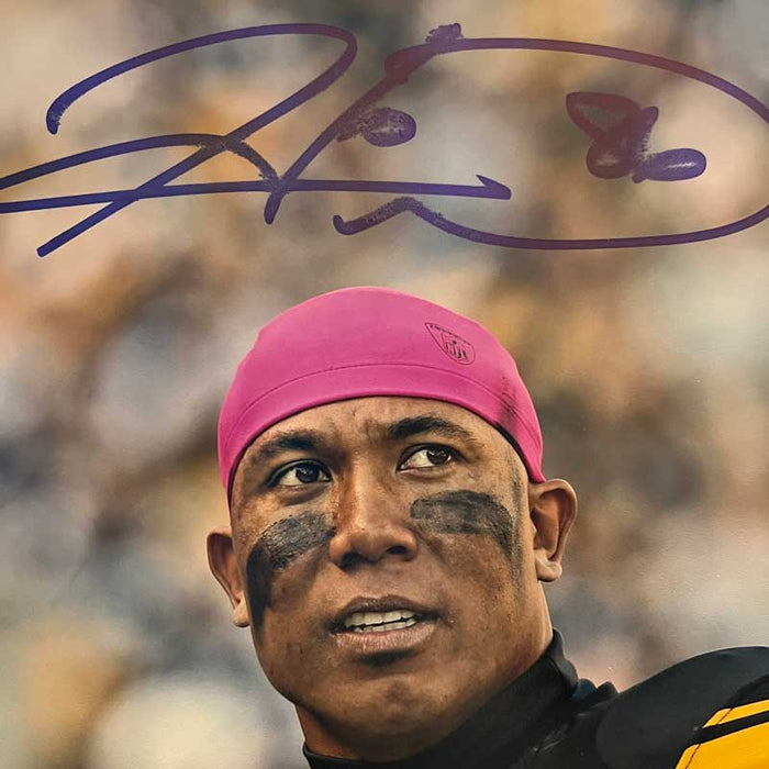 Hines Ward (in Pink Beanie) Signed with Ben Roethlisberger Photo - DAMAGED 4