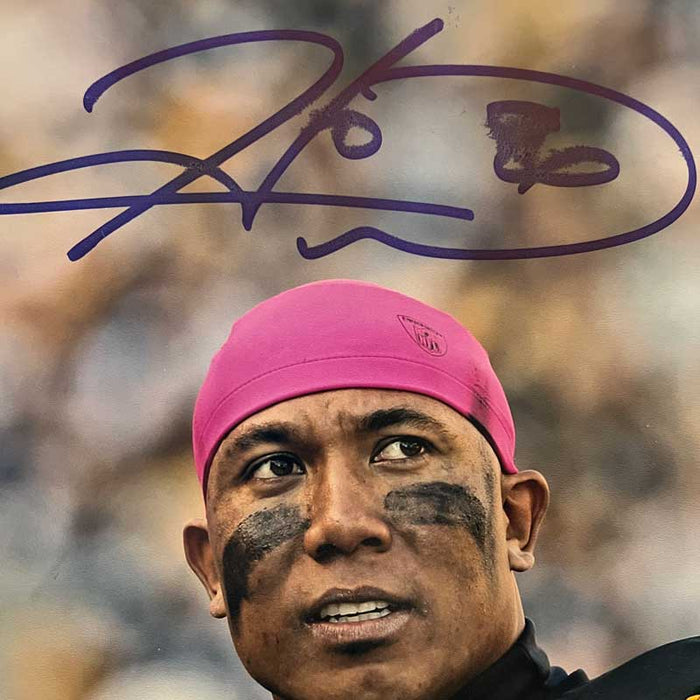 Hines Ward (in Pink Beanie) Signed with Ben Roethlisberger Photo - DAMAGED 6