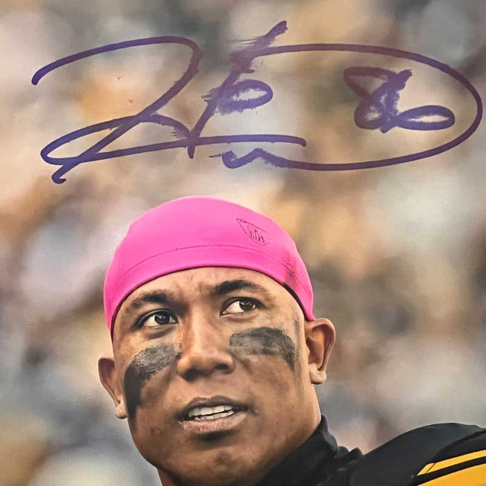 Hines Ward (in Pink Beanie) Signed with Ben Roethlisberger Photo - DAMAGED 8