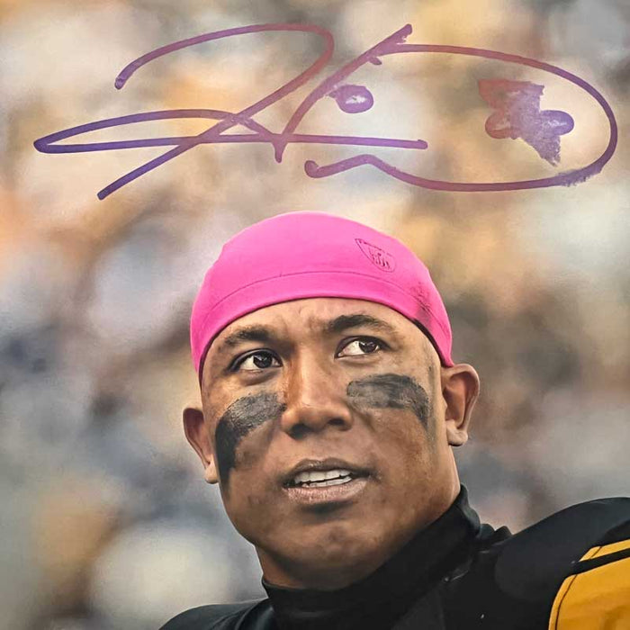 Hines Ward (in Pink Beanie) Signed with Ben Roethlisberger Photo - DAMAGED 11