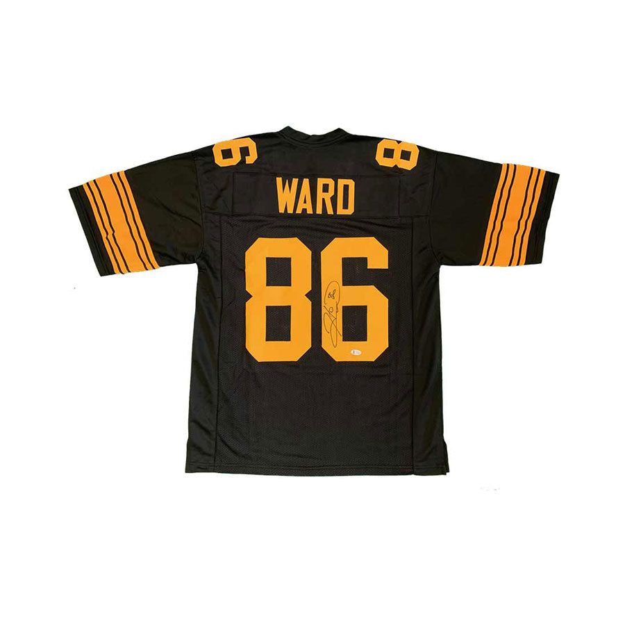 Hines Ward Framed Autographed Custom Color Rush Jersey (BAS