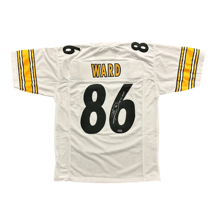 Hines Ward Signed Custom White Jersey with SB XL MVP