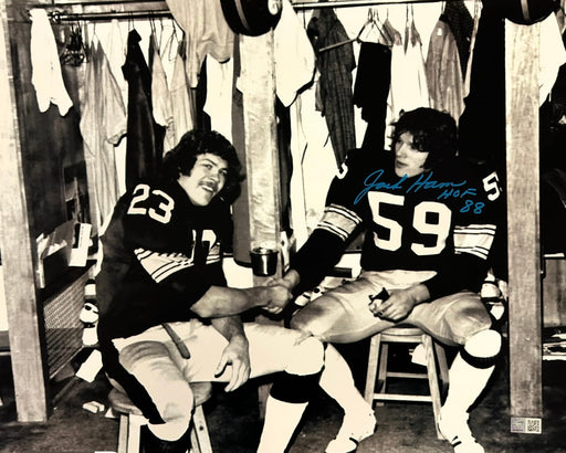 Jack Ham Signed Handshake With Mike Wagner 16X20 Photo With HOF 88