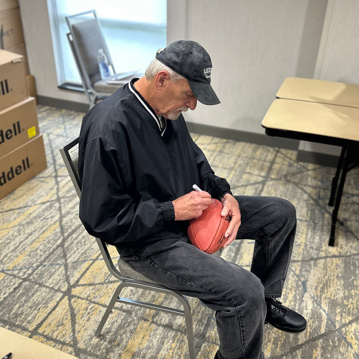 Jack Lambert Signed Authentic Wilson NFL Super Bowl IX Football with "HOF 90"