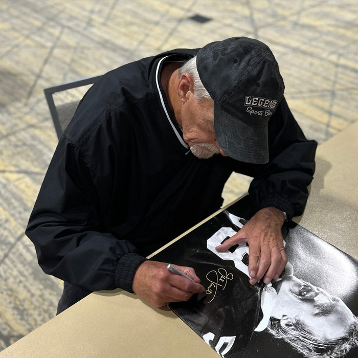 Jack Lambert Signed Black & White 16X20 Photo with "HOF 90"