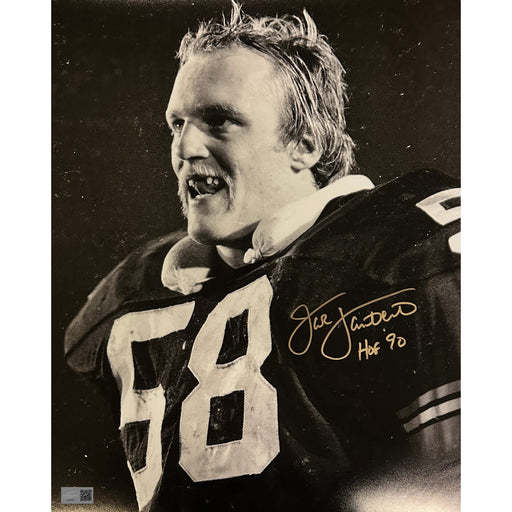 Jack Lambert Signed Black & White 16X20 Photo with "HOF 90"