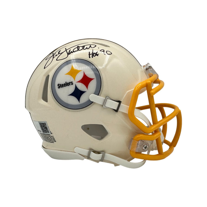 Jack Lambert Signed Pittsburgh Steelers Retro Mini Helmet "HOF 90"