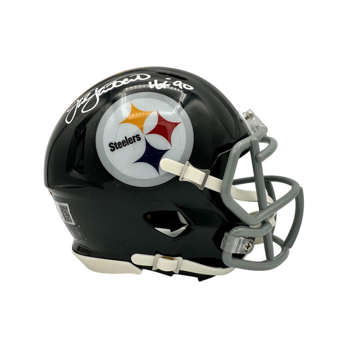 Jack Lambert Signed Pittsburgh Steelers Throwback Speed Mini Helmet "HOF 90"