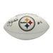 Jack Lambert Signed Pittsburgh Steelers White Logo Football with "HOF 90"
