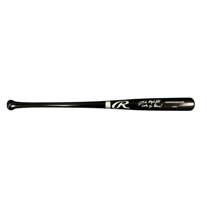 Jake Mangum Signed Black Rawlings Baseball Bat with "Let's Go Bucs!"