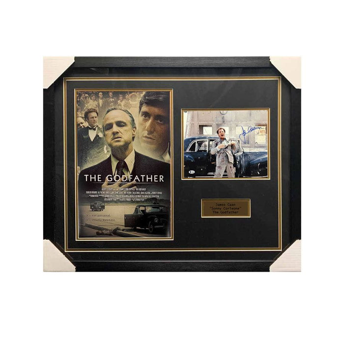 James Caan Signed Godfather 11x14 Photo with The Godfather 11x17 Movie Poster - Professionally Framed