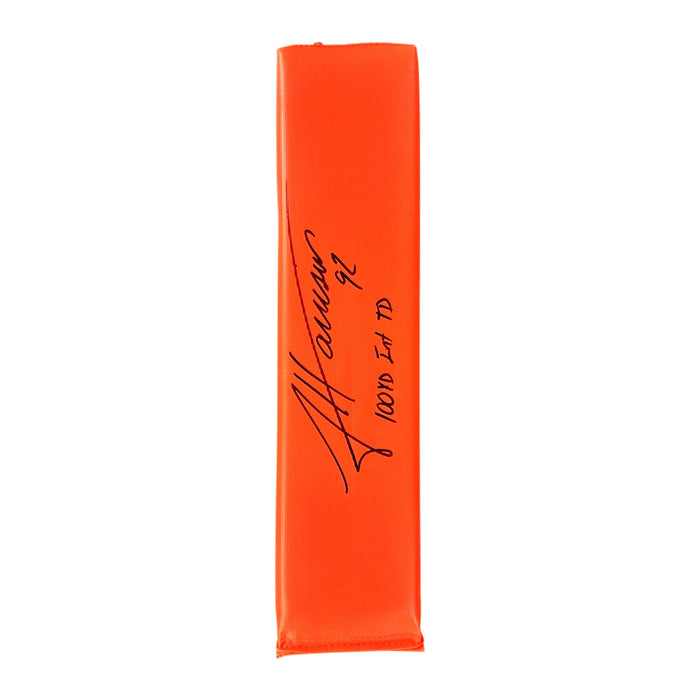 James Harrison Signed Replica End Zone Pylon with 100 YD INT TD
