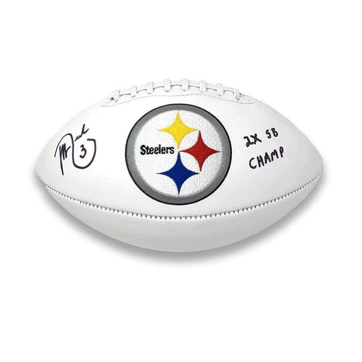 Jeff Reed Signed Pittsburgh Steelers White Logo Football With "2X SB Champ"