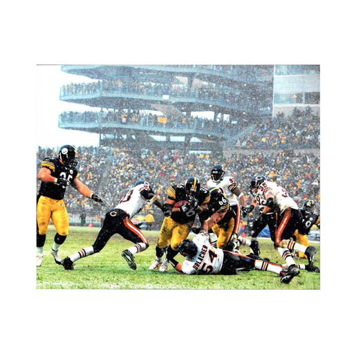 Jerome Bettis Running Over Urlacher Unsigned 8X10 Photo (Wide View)