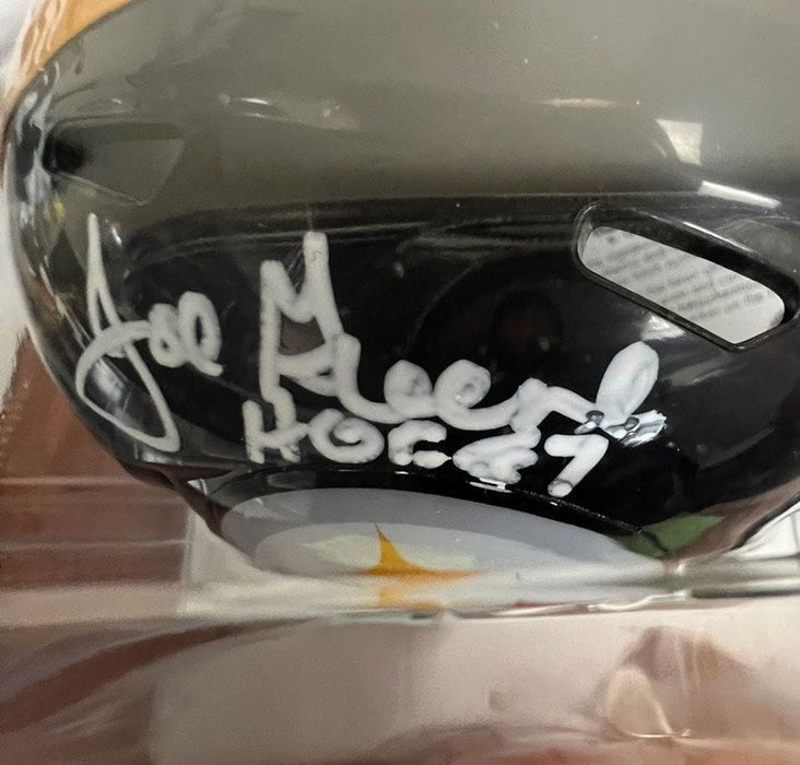 Joe Greene Signed Pittsburgh Steelers Black TB Speed Mini Helmet with HOF 87 - DAMAGED #2