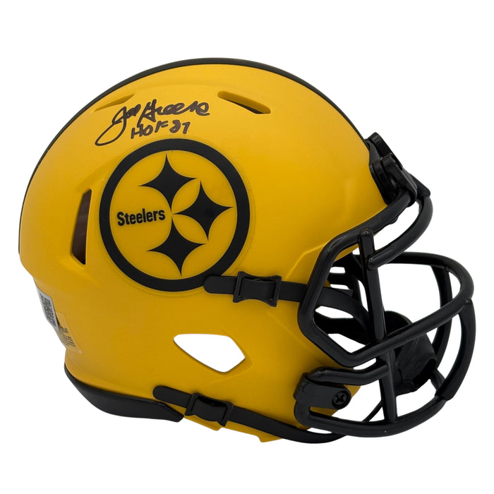 Joe Greene Signed Pittsburgh Steelers Rave Mini Helmet with HOF 87