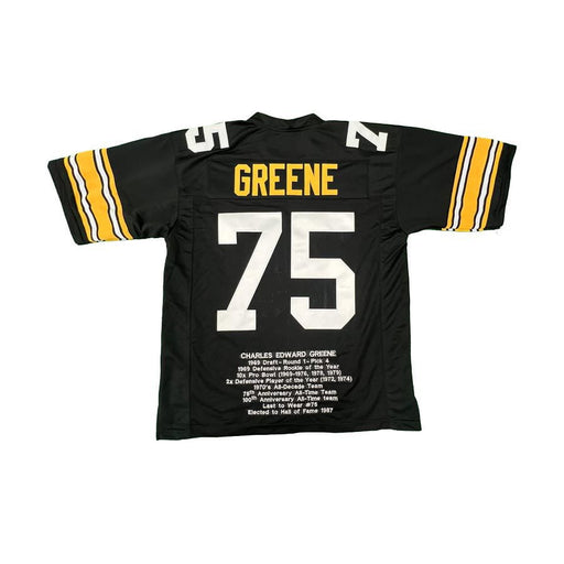 Joe Greene Unsigned Custom Black STAT Jersey