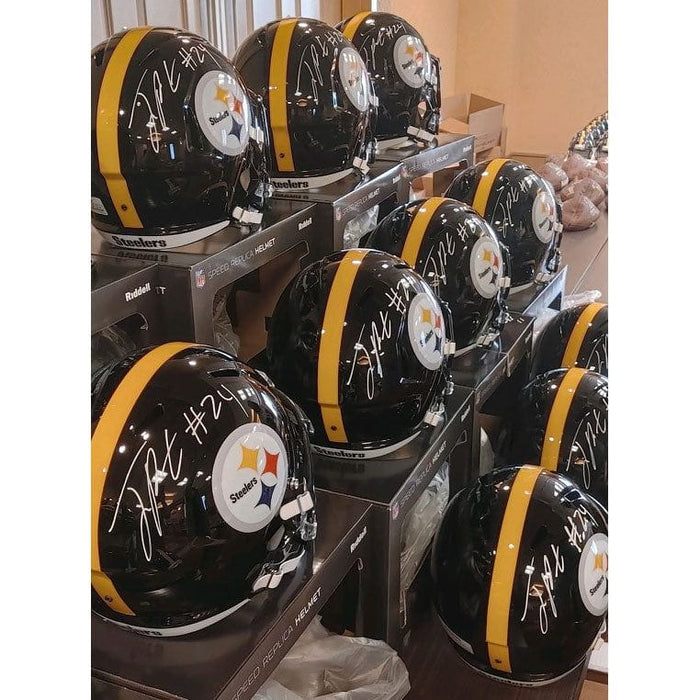 custom steelers motorcycle helmet Joey Porter Jr. Signed Pittsburgh Steelers Full Size Speed Replica Hel — TSEShop
